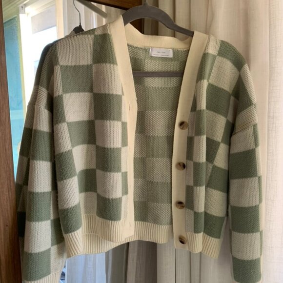 Oak + Fort checkered knit cardigan - Picture 4 of 5